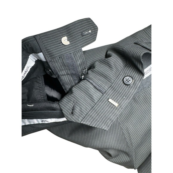 Giorgio Armani Le Collezioni Pleated Trousers MENS 36 Black‎ Striped Wool - Picture 7 of 12